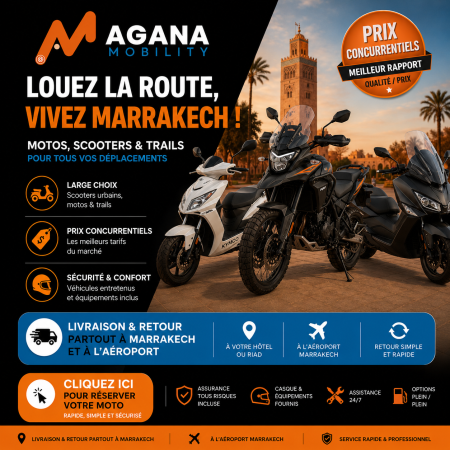 location moto Aeroport Marrakech